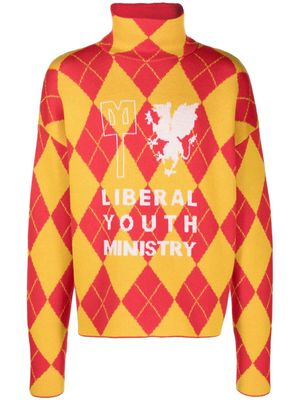 Liberal Youth Ministry argile check-pattern wool jumper - Yellow