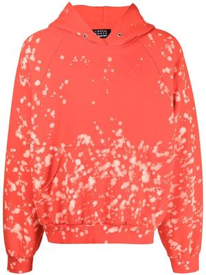 Liberal Youth Ministry bleach-splash cotton hoodie - Red