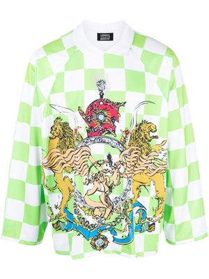 Liberal Youth Ministry checkerboard-print long-sleeve jersey - Green