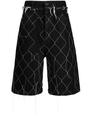 Liberal Youth Ministry exposed-seam mid-rise shorts - Black