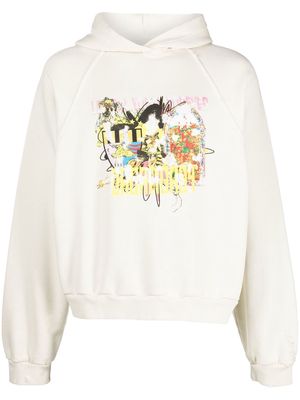 Liberal Youth Ministry graphic-print cotton hoodie - Neutrals
