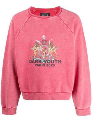 Liberal Youth Ministry graphic-print cropped sweatshirt - Red