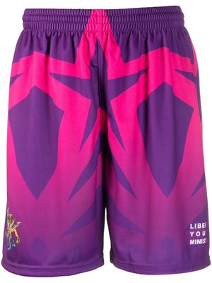 Liberal Youth Ministry graphic-print football shorts - Pink