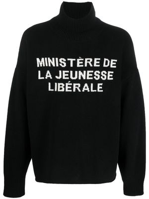 Liberal Youth Ministry intarsia-knit roll-neck jumper - Black