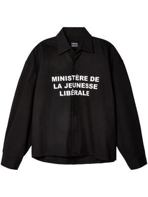 Liberal Youth Ministry Ministère-print cotton shirt - Black