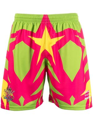 Liberal Youth Ministry star-print elasticated-waistband shorts - Green