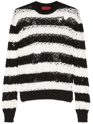 Liberal Youth Ministry striped cut-out detail jumper - Black