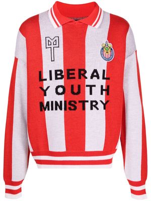 Liberal Youth Ministry x Chivas de Guadalajara striped knitted polo top - Red