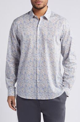 Liberty London Danjo Lasenby Floral Cotton Button-Up Shirt in Light Blue