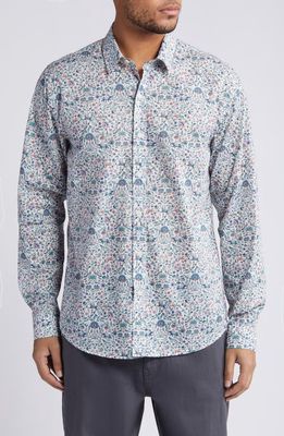 Liberty London Imran Lasenby Cotton Button-Up Shirt in White Multi