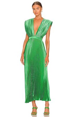 L'IDEE Gala Midi Dress in Green