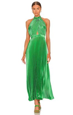 L'IDEE Renaissance Midi Dress in Green