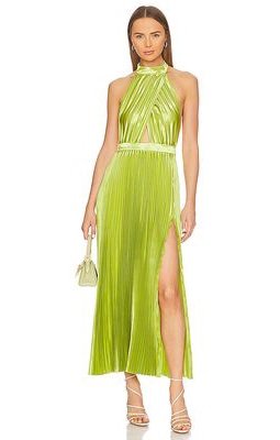 L'IDEE Renaissance Split Gown in Green