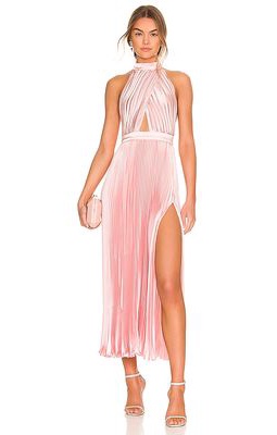 L'IDEE Renaissance Split Midi Dress in Pink