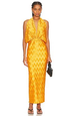 L'IDEE Riviera Sleeveless Gown in Mustard