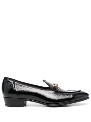 Lidfort chain-trim leather loafers - Black