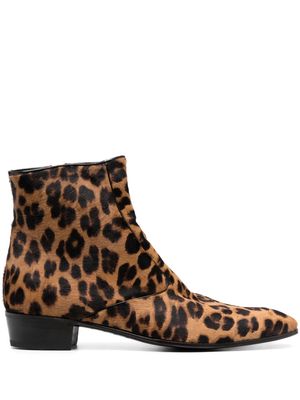 Lidfort leopard-print ankle boots - Orange