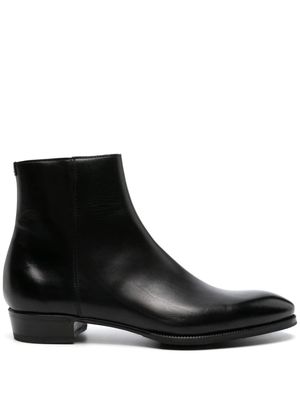 Lidfort zip-up leather ankle boots - Black