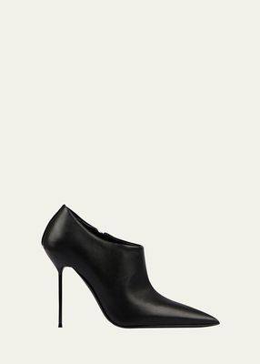 Lidia Leather Low-Cut Stiletto Booties