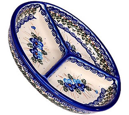 Lidia's Polish Pottery Divided in 3 Serving Pla tter