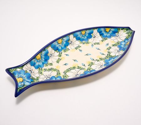 Lidia's Polish Pottery Hand Painted Fish Tray