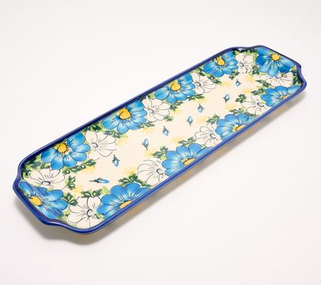 Lidia's Polish Pottery Hand Painted Rectangular Serving Tray