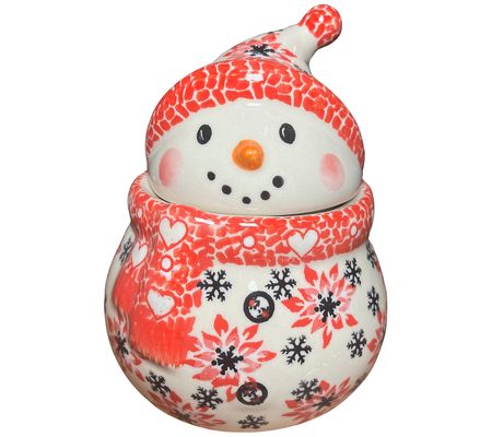 Lidia's Polish Pottery Small Snowman Candy Dish