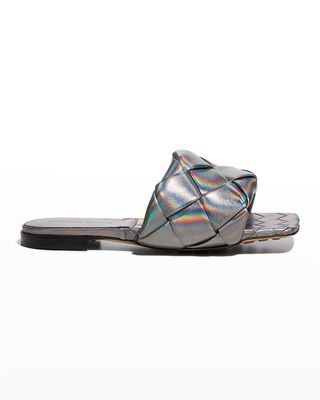 Lido Metallic Woven Flat Sandals