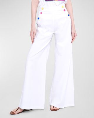 Lido White Nautical Trousers