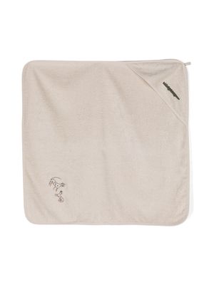 Liewood Batu embroidered-motif hooded towel - Grey
