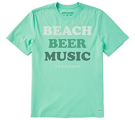 Life is Good Men's Beach Beer Music Crusher-Lit e Tee