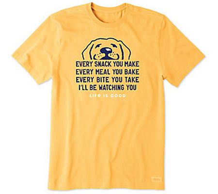 Life is Good Men's Yellow I'll Be Watching You Crusher Tee