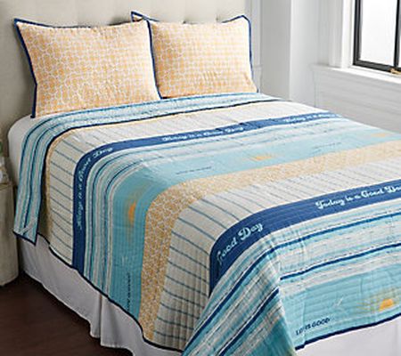 Life is Good Reversible Quilt Set by Berkshire - King