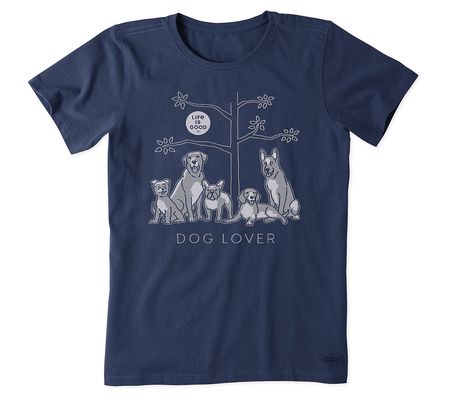 Life is Good Women's Dog Lover Tree Crusher Tee