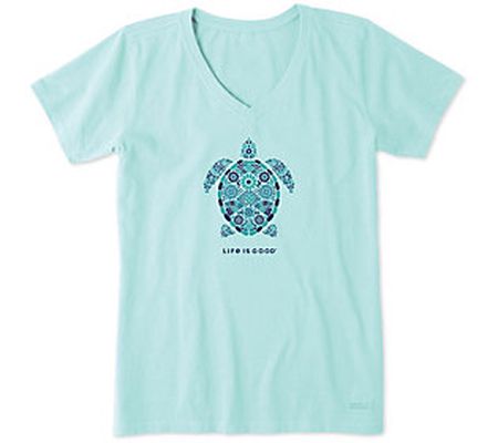 Life is Good Women's Turtle Mosaic Crusher Tee
