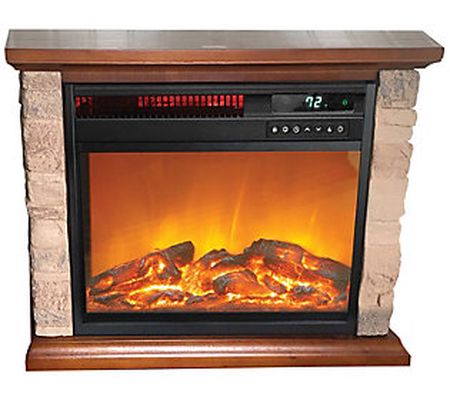 LifeSmart 3-element Small Square Infrared Firep lace with Faux