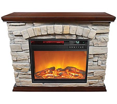 LifeSmart Large Square Infrared Faux Stone Fire place