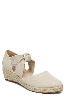 LifeStride Kascade Wedge Espadrille Sandal - Wide Width Available in Almond Milk Fabric