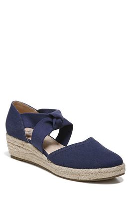 LifeStride Kascade Wedge Espadrille Sandal - Wide Width Available in Navy Fabric
