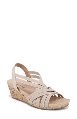 LifeStride Mallory Strappy Slingback Wedge Sandal in Almond Milk