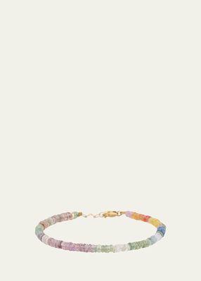 Light Rainbow Sapphire Bead Bracelet
