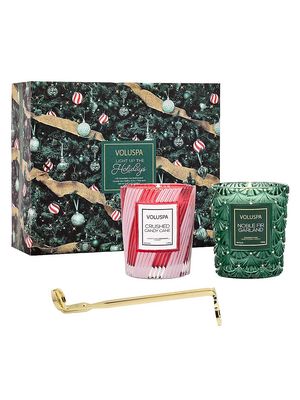 Light Up The Holiday 3-Piece Candle & Wick Trimmer Set