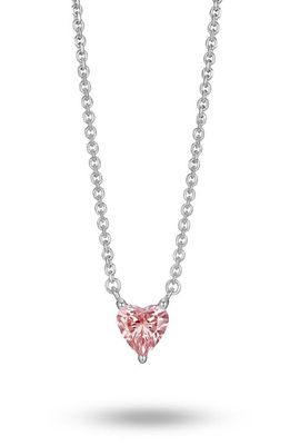 LIGHTBOX 0.25-Carat Lab Grown Diamond Heart Pendant Necklace in Pink/14W