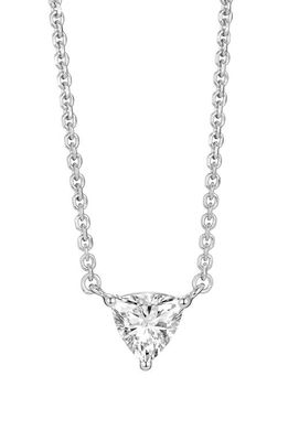 LIGHTBOX 0.375-Carat Lab Grown Trillion Diamond Necklace in White/14 White Gold