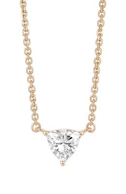 LIGHTBOX 0.375-Carat Lab Grown Trillion Diamond Necklace in White/14 Yellow Gold