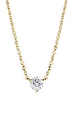 LIGHTBOX 0.50-Carat Lab Grown Diamond Pendant Necklace in White/14K Yellow Gold 