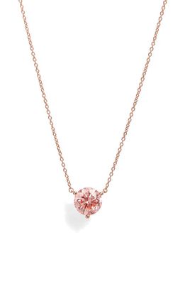 LIGHTBOX 1.5 Carat Lab Created Diamond Solitaire Pendant Necklace in Pink/14K Rose Gold