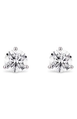 LIGHTBOX 1.5-Carat Round Lab Grown Diamond Solitaire Stud Earrings in White/14K White Gold