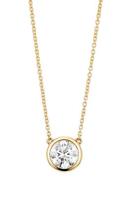 LIGHTBOX 1-Carat Bezel Lab-Grown Diamond Pendant Necklace in White/14K Yellow Gold 