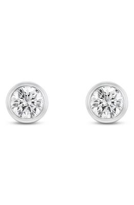 LIGHTBOX 1-Carat Lab Grown Diamond Bezel Stud Earrings in White/14K White Gold